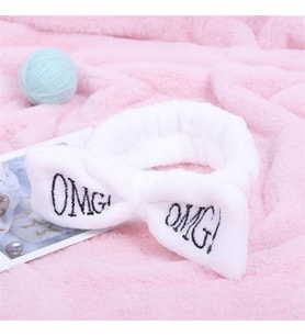 Fiyonklu OMG Mercan Peluş Saç Bandı Bandana Beyaz