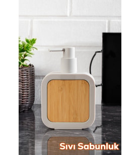 Porsima 3151 Banyo ve Mutfak Sıvı Sabunluk 400ML Taupe-Ahşap