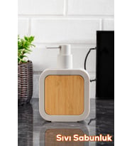 Porsima 3151 Banyo ve Mutfak Sıvı Sabunluk 400ML Taupe-Ahşap