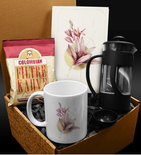 Özel Tasarım Kupa & Özel Tasarım Defter & French Press & Columbian Filtre Kahve Hediye Seti