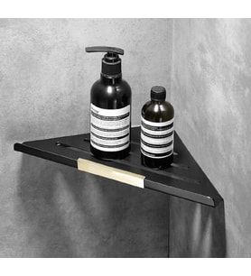 Metal Banyo/mutfak Düzenleyici Organizer Köşe Şampuan Rafı Siyah