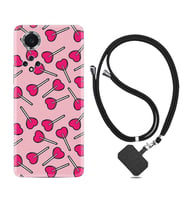 Huawei Nova Y70 Y90 Nova 9 SE  Kılıf Boyun Askılı Silikon Heart Lollipop 1414