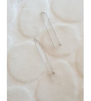 Top Sallantılı Zincir Gümüş Küpe