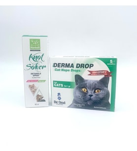 Tüy Bakım Spreyi + Kedi EnseDamlası 