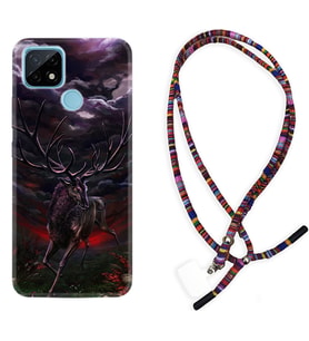 Realme C11 C21 C21Y C25Y C11 2021 Kılıf Boyun Asklı Rasta Silikon Dark Deer 1786