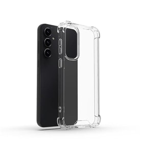 Coverzone Galaxy S24 FE ile uyumlu K?l?f Z-Nitro Anti Shock Silikon Kapak Kamera Korumal? Anti?ok Airbag K�?e Korumal? Silikon ?effaf K?l?f