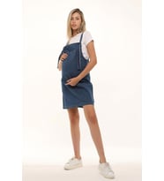 Luvmabelly MYRA6301 Kot Hamile Jile Elbise -Mavi