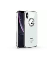 Oppo A52 Kılıf Logo Yeri Açık Kamera Lens Korumalı Renkli Kenarlı Şeffaf Silikon (Siyah)