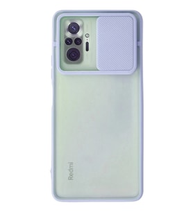 Durukar® Redmi Note 10 Pro Kılıf Palm Buzlu Kamera Sürgülü Silikon - Lila
