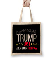 Trump LOST FUCK YOUR FEELINGS Bez Çanta Uzun Saplı