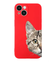 Apple iPhone 14  Lansman Kılıf Catface  Tasarımlı Altı Kapalı İçi Kadife Kaplı  Kapak (Şeffaf)
