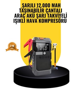 Işıklı Hava Kompresörlü Taşınabilir Akü Takviye Ünitesi