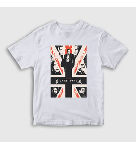Presmono Unisex Çocuk Beyaz Daniel Craig Film James Bond T-Shirt 257597tt (Beyaz)