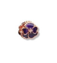 Mor Menekşe Charm   925 Ayar Gümüş