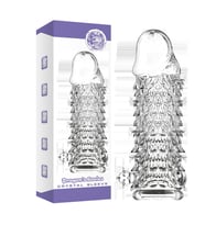 Pretty Love Criystal Sleeve Realistik Tırtıklı Penis Kılıfı Uzatmalı Şeffaf Fantezi Kılıf