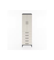 Hyperion Dolap Tek Raflı 5 Çekmeceli Tek Askılı 60x44x195 Antrasit-Aytaşı