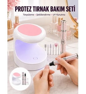 20.000 Rpm Tırnak Matkabı + Mini Led Oje Kurutma Cihazı Seti Yeni Nesil