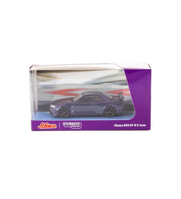Schuco X Tarmac Works 1/64 Nismo R34 GT-R Z-tune Midnight Purple