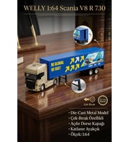 Welly 1:64 Scania V8 R 730 Metal Çek Bırak Oyuncak Tır Transporter Lisanslı