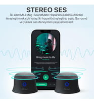 Lexroo Mag-Soundmate MagSafe Uyumlu Mini Taşınabilir Bluetooth Hoparlör Beyaz