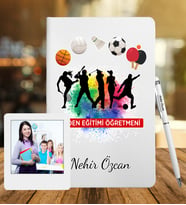 Beden Eğitimi Öğretmenlerine Özel Defter Kalem & Fotoğraflı İnstagram Çerçeve Hediye Seti