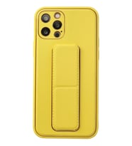 Pilelistore   iPhone 12 Pro Kılıf Coco Deri Standlı Kapak - Sarı
