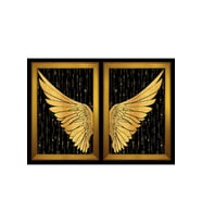 Altın Kanatlar-3 Temalı 2 li Kanvas Tablo Seti 50 x 70 cm Gold Çerçeve