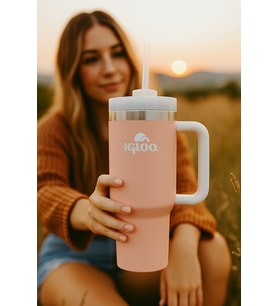 Igloo Stadler Çelik Thermo-Mug 1.2 Litre Pembe-Beyaz 12Saat Sıcak/18Saat Soğuk Saklama