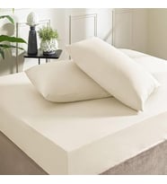 Clasy Tek Kişilik %100 Pamuklu Lastikli Çarşaf + 1 Adet Yastık Kılıfı 100 x 200 (Ekru)