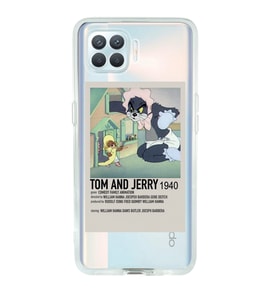 Oppo Reno 4 Lite Uyumlu Tom ve Jerry Desenli Şeffaf Telefon Kılıfı