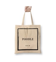 Poodle Mom Dog Köpek Beyaz Bez Çanta Uzun Saplı Alışveriş Çantası Plaj Çantası