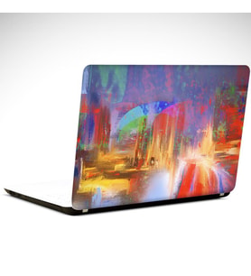Işıklı Renkler Soyut Laptop Sticker 17 inch (39X27CM)