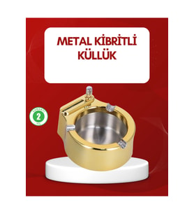 Modern ve şık metal küllük, gizli ateşleme sistemli, zarif tasarım
