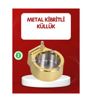 Modern ve şık metal küllük, gizli ateşleme sistemli, zarif tasarım