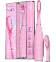 ISSA 4 Şarjlı Diş Fırçası – 4'ü 1 Arada Tasarım, Yedek Başlık, Yumuşak Kıllar, Uzun Süreli Kullanım, Nazik Temizlik Deneyimi - Sedef Pembe