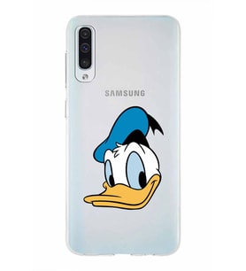 Samsung Galaxy A50  Kapak Donald Duck Tasarımlı Şeffaf Silikon Kılıf