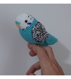 Amigurumi Kuş  Muhabbet Kuşu Turkuaz (Mavi)