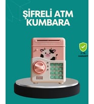 Pembe ATM Kasa Görünümlü Elektronik Şifreli Çocuk Kumbarası