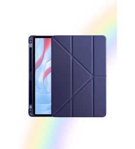 Galaxy Tab A9+ / A9 Plus 11 İnç 2023 Uyumlu Fuchsia Kalem Bölmeli Akıllı Tablet Kılıfı (Lacivert)