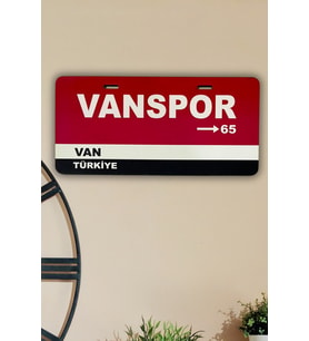 Vanspor Duvar Tabelası 65 , MDF Dekoratif Taraftar Ürünü , Van Türkiye , 11x24 cm