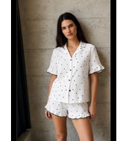 Night Kadın V Yaka Comfort Fit Pijama Takımı