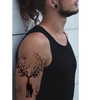 Caş Dekorasyon Geyik Figürlü Geçici Dövme Tattoo