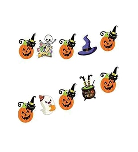 Halloween Banner İpe Dizili Kartlar Cadılar Bayramı Süslemesi Flama
