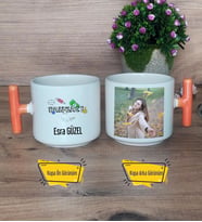 Bankacı Kupa Bardak Fotoğraflı T Turuncu Kulplu Bankacıya Hediye Bankacılar Günü Hediyesi