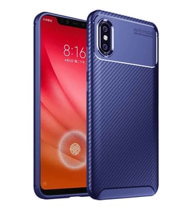 Xiaomi Mi 8 Pro Karbon Desenli Negro Silikon Kılıf (Lacivert)