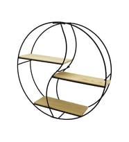 SEMBOL - YUVARLAK 3 KATLI METAL DEKORATİF DUVAR RAF 60 x 14 x 60 cm (5343)