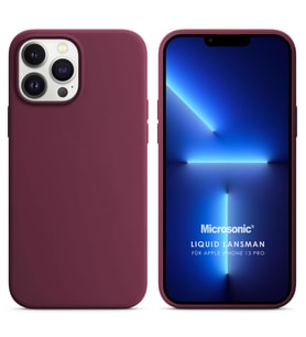 Microsonic Apple iPhone 13 Pro Kılıf Liquid Lansman Silikon Bordo