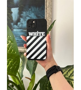 Kabartmalı Parlak White Tasarımlı Iphone Telefon Kılıfı
