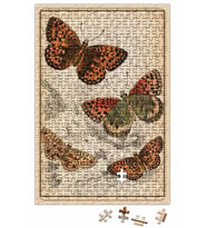 Vintage Kelebek Tasarım Puzzle 240 Parça Yapboz