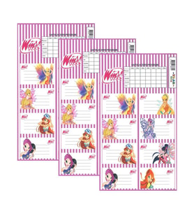 Okul Etiketi Kız Winks Club 8 li 3 Yaprak Ders Programlı 1 Paket (Çok Renkli)